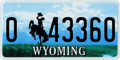 WY license plate 043360