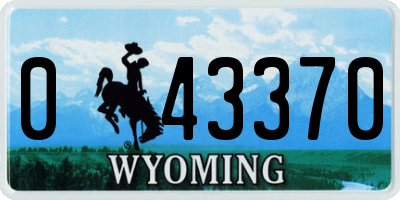 WY license plate 043370