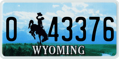 WY license plate 043376