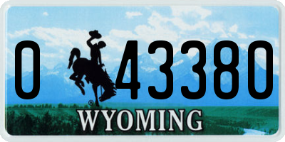 WY license plate 043380