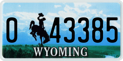 WY license plate 043385