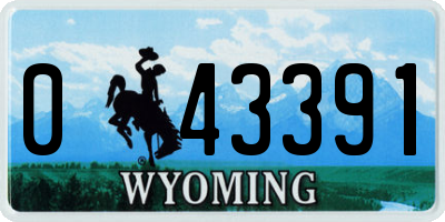 WY license plate 043391