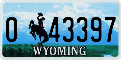 WY license plate 043397