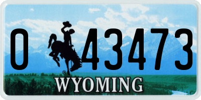WY license plate 043473
