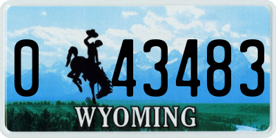 WY license plate 043483