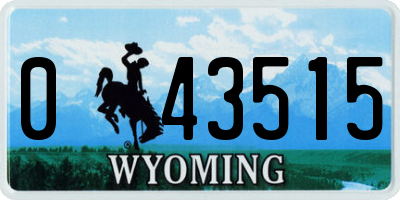WY license plate 043515