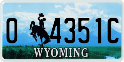 WY license plate 04351C
