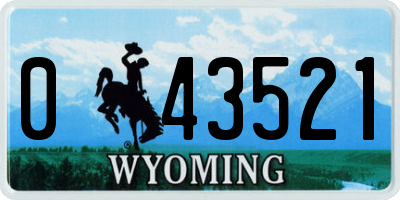 WY license plate 043521