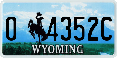 WY license plate 04352C