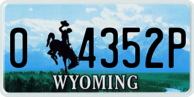 WY license plate 04352P