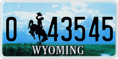 WY license plate 043545