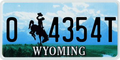 WY license plate 04354T