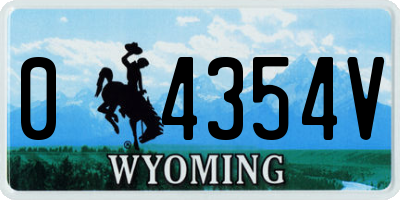 WY license plate 04354V