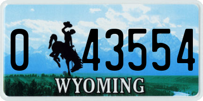 WY license plate 043554