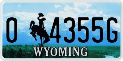 WY license plate 04355G