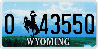 WY license plate 04355Q