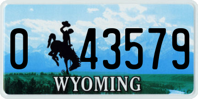 WY license plate 043579