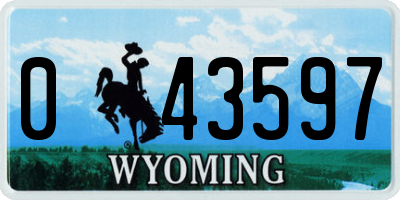 WY license plate 043597