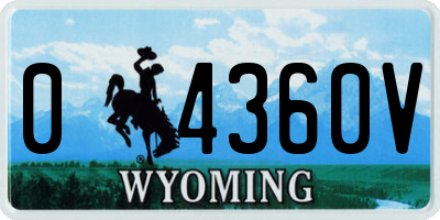 WY license plate 04360V