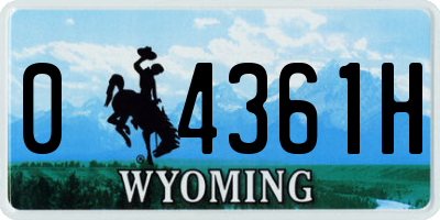 WY license plate 04361H