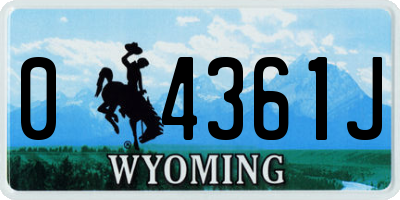 WY license plate 04361J