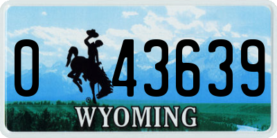WY license plate 043639