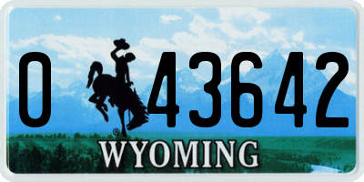 WY license plate 043642