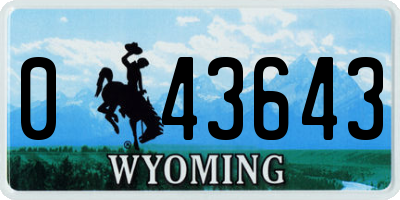 WY license plate 043643