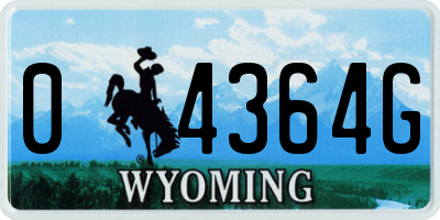 WY license plate 04364G