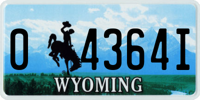 WY license plate 04364I