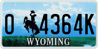 WY license plate 04364K