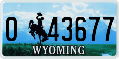 WY license plate 043677