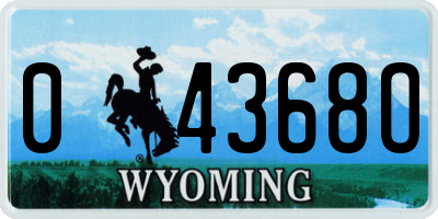 WY license plate 04368O