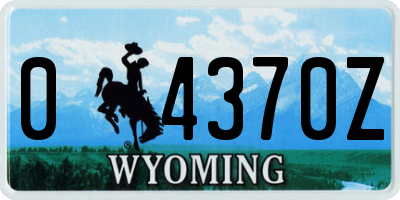 WY license plate 04370Z
