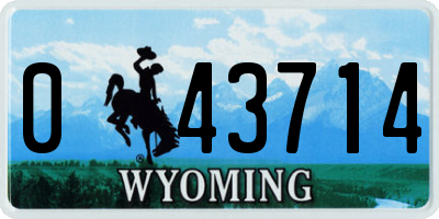 WY license plate 043714