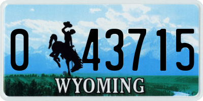 WY license plate 043715