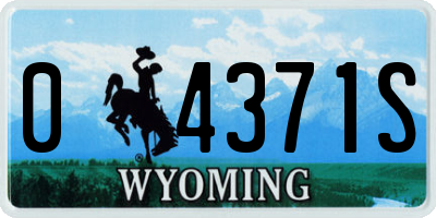 WY license plate 04371S