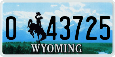WY license plate 043725