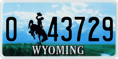 WY license plate 043729