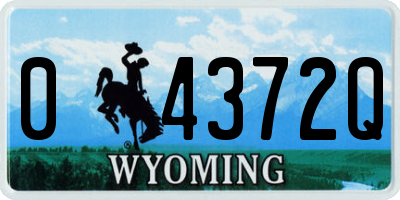 WY license plate 04372Q