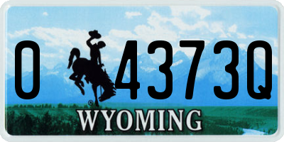 WY license plate 04373Q
