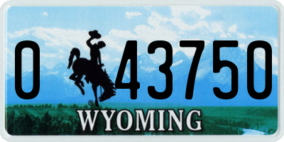 WY license plate 043750