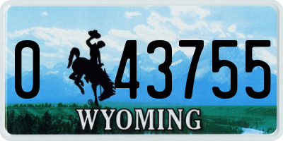 WY license plate 043755