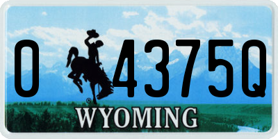 WY license plate 04375Q