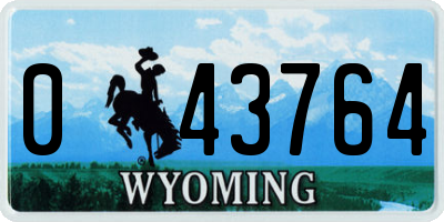WY license plate 043764
