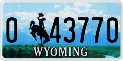 WY license plate 043770