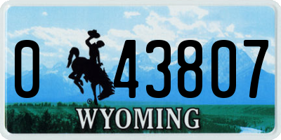 WY license plate 043807