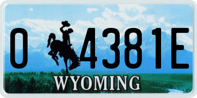 WY license plate 04381E
