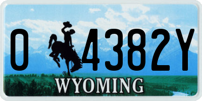 WY license plate 04382Y