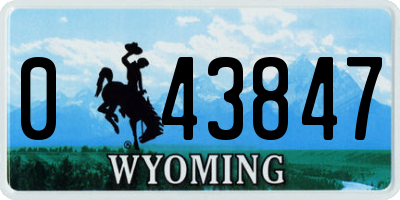 WY license plate 043847